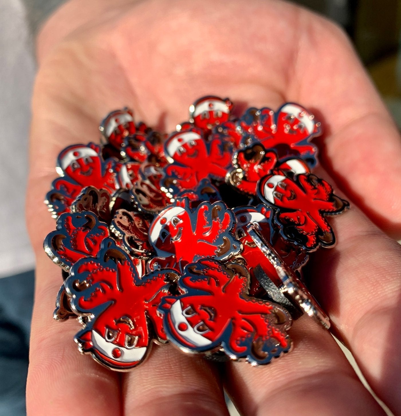 Red Octo Pin - Comforting Artisan Pin Assortment